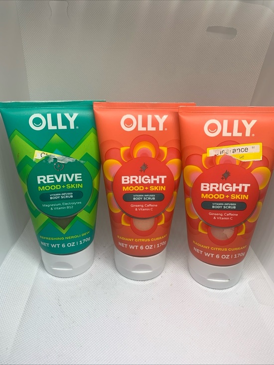 Olly Other - Olly Bright & Revive Mood + Skin Body Scrub Set of 3- Citrus & Neroli New